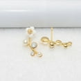 thumbnail image 6 of Ayyufe 1 Pair Women Flower Pearl Rhinestone Earrings Ear Studs for Party, 6 of 7