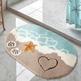 thumbnail image 6 of Beach Bathroom Rugs Coastal Seashell Bath Mat Funny Extra Soft Tufted Quick Dry Bath Mats for Bathroom Ocean Wave Starfish Decor Carpet Shower Non Slip Bath Rug, 6 of 7