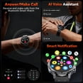 thumbnail image 5 of Men’s military smartwatch, 1400mAh battery, LED light, compatible with Android and iPhone , Fitness tracker, 1.7-inch, Making/Receiving calls, over 100 sports modes, IP68.smartwatch gift, 5 of 8