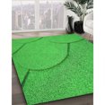 thumbnail image 3 of Ahgly Company Machine Washable Indoor Round Transitional Lime Green Area Rugs, 6' Round, 3 of 7