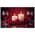 thumbnail image 2 of Romantic Candlelight Roses Backdrop Event Decor Photography Celebration Love Wedding Anniversary Dinner Background Red Wine Display Banner, 2 of 5