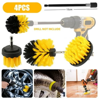 Drill Brush Attachment Set, TSV 3pcs Scrub Brush Drill Powered Car  Detailing Cleaning Brush Kit, Universal for Auto, Bathroom Toilet, Grout,  Floor