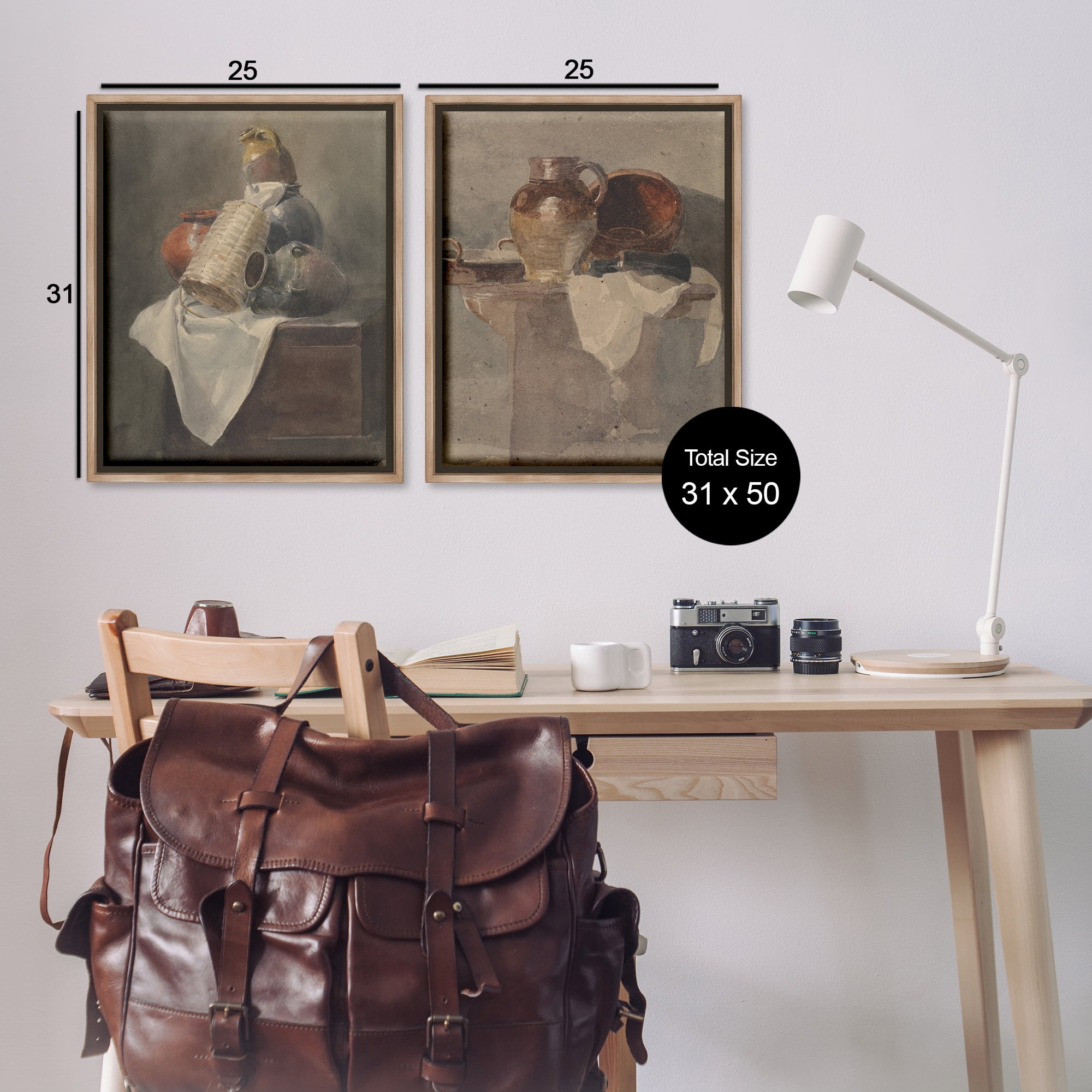 Stupell Industries Vintage Sundries Still Lifes Food & Beverage Painting Brown Floater Framed Canvas Art Print Wall Art, 31 x 25, Set of 2