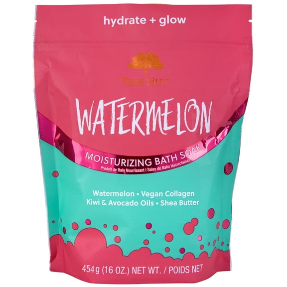 Tree Hut Bath Salts, Moisturizing Bath Soak, Helps Nourish, Soften & Tone Skin, Watermelon, 16 oz