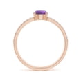 thumbnail image 2 of ANGARA Natural Amethyst Parallel Split Shank Ring with Accents in 14K Rose Gold for Women (Size-5mm) | February Birthstone, Birthday, Anniversary, Jewelry Gift for Women | Natural Amethyst Ring, 2 of 9
