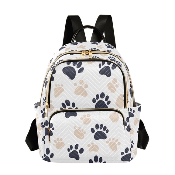FORMRS Mini Backpack Purse for Women Travel Daypack Casual Shoulder Bag, Black Cat Paw