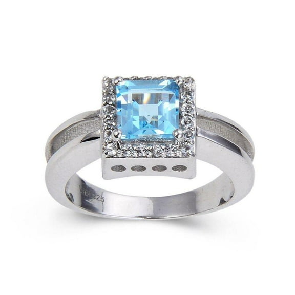 Blue Topaz Chunky Halo Ring