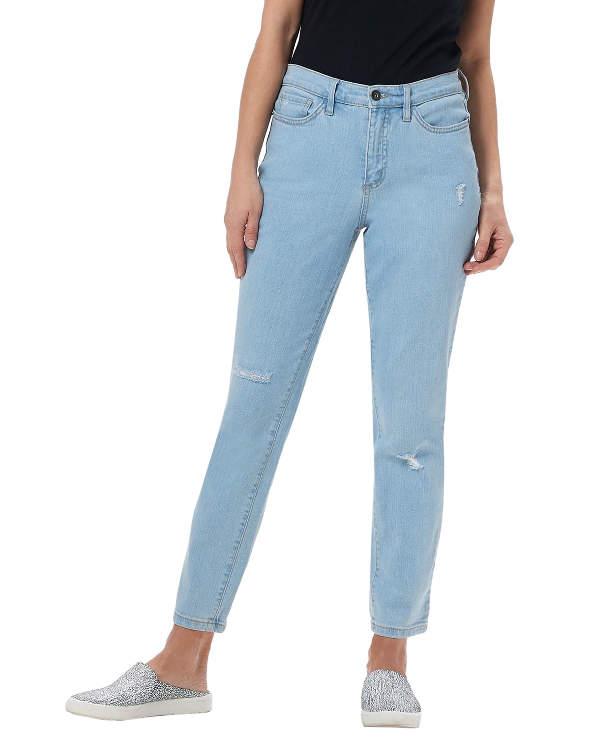 ladies bleached jeans