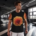 thumbnail image 3 of Wukai Orange Dalia Print Men's Short-Sleeved Mesh T-Shirt,Quick-Dry Short Sleeve Workout T-Shirt-5X-Large, 3 of 8