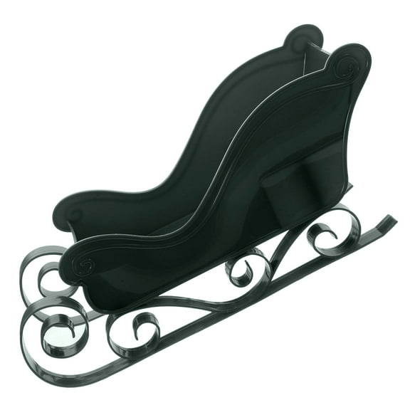 SHOWERORO 1Set Sleigh Ornament Dark Green Plastic Christmas Decoration 11.0x4.7x3.9in