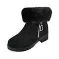 thumbnail image 2 of POROPL Womens Boots Ankle Fashion Winter Fleece Furry Shoes,Boots Size 6, 2 of 9