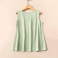 thumbnail image 5 of Cilsoka Women Summer Tank Tops Round Neck Sleeveless Front Pleated Button Down Tunic Casual Outfit 2026 Basic Loose Shirts, 5 of 7