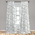 thumbnail image 5 of Ambesonne Animal Sketch Curtains, Rabbit Engraving Art, Pair of 28"x63", Multicolor, 5 of 5