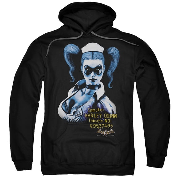 Batman Men's Arkham Harley Quinn Hooded Sweatshirt XX-Large Black