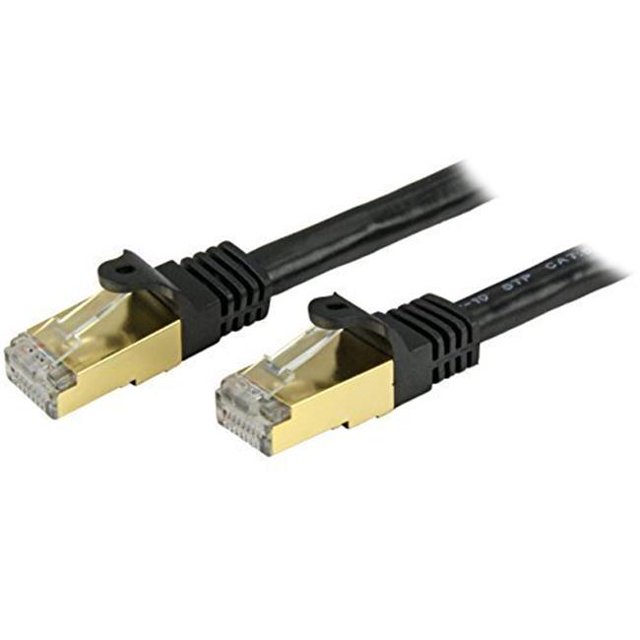 1 ft. Cat6a Black Shielded Molded 10 GB RJ45 STP Patch Cable