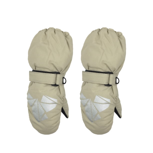 Manoplas para niños Guantes cálidos impermeables de invierno con gancho Equipo deportivo Regalos para niños Diseño elástico Chic Actividades al aire libre beige Inevent HA059232-06B
