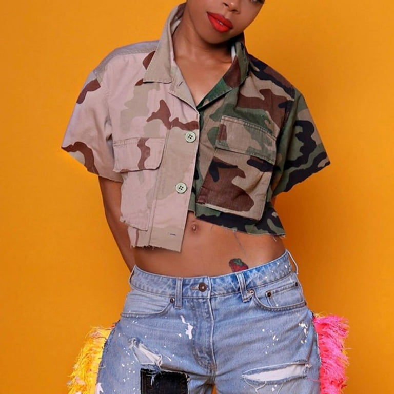 Crop top camo jacket discount