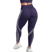MAXXIM Leggings for Women Butt Lifting High Waisted Seamless Space Dye for Exercise Gym Workout Yoga Running Navy Small