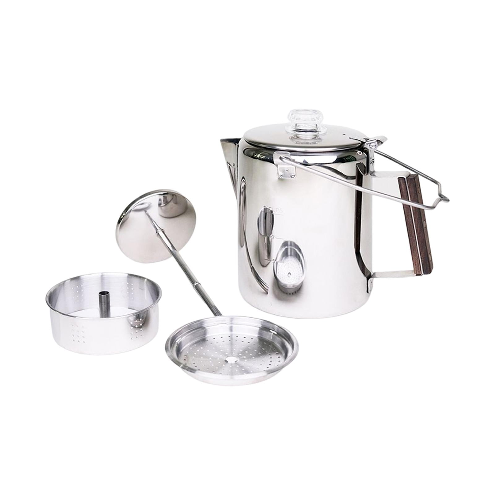 Outdoor Camping Coffee Pot Cup Stainless Steel Percolator Coffee Pot Coffee  Maker for Camping Home Kitchen