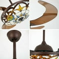thumbnail image 5 of 42in Brown Modern LED Chandelier Ceiling Fan with Remote Control, 5 of 8