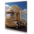 thumbnail image 2 of Designart "Glimmering Golden Semi Fantasy II" Truck Canvas Wall Art, 2 of 7