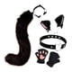 thumbnail image 3 of Conjunto de orejas y cola falsas con aro para el pelo, disfraz de cosplay para inauguración de la casa en Mardi Gras negro, 3 of 8