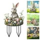 thumbnail image 1 of Huevos y conejitos de Pascua de colores insertados en el suelo. Tapón de tierra acrílico., 1 of 5