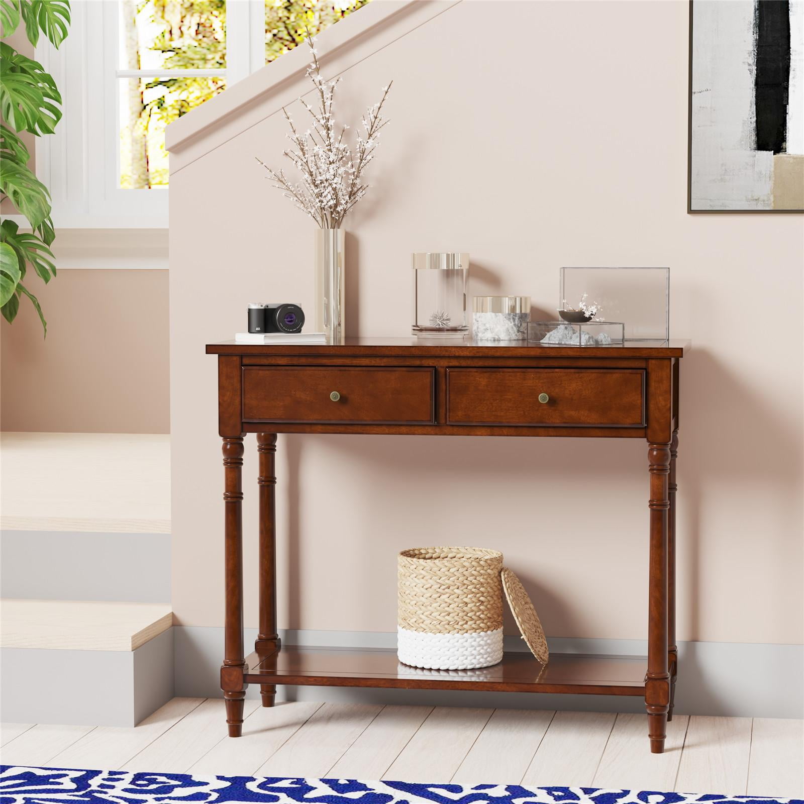 solid cherry wood console table