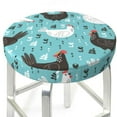 thumbnail image 6 of Goofa Lovely Roosters Printed Stool Covers Round, Waterproof Round Bar Stool Covers Anti-Slip Round Bar Stool Seat Cover with Elastic Bands Durable -12 inch, 6 of 7