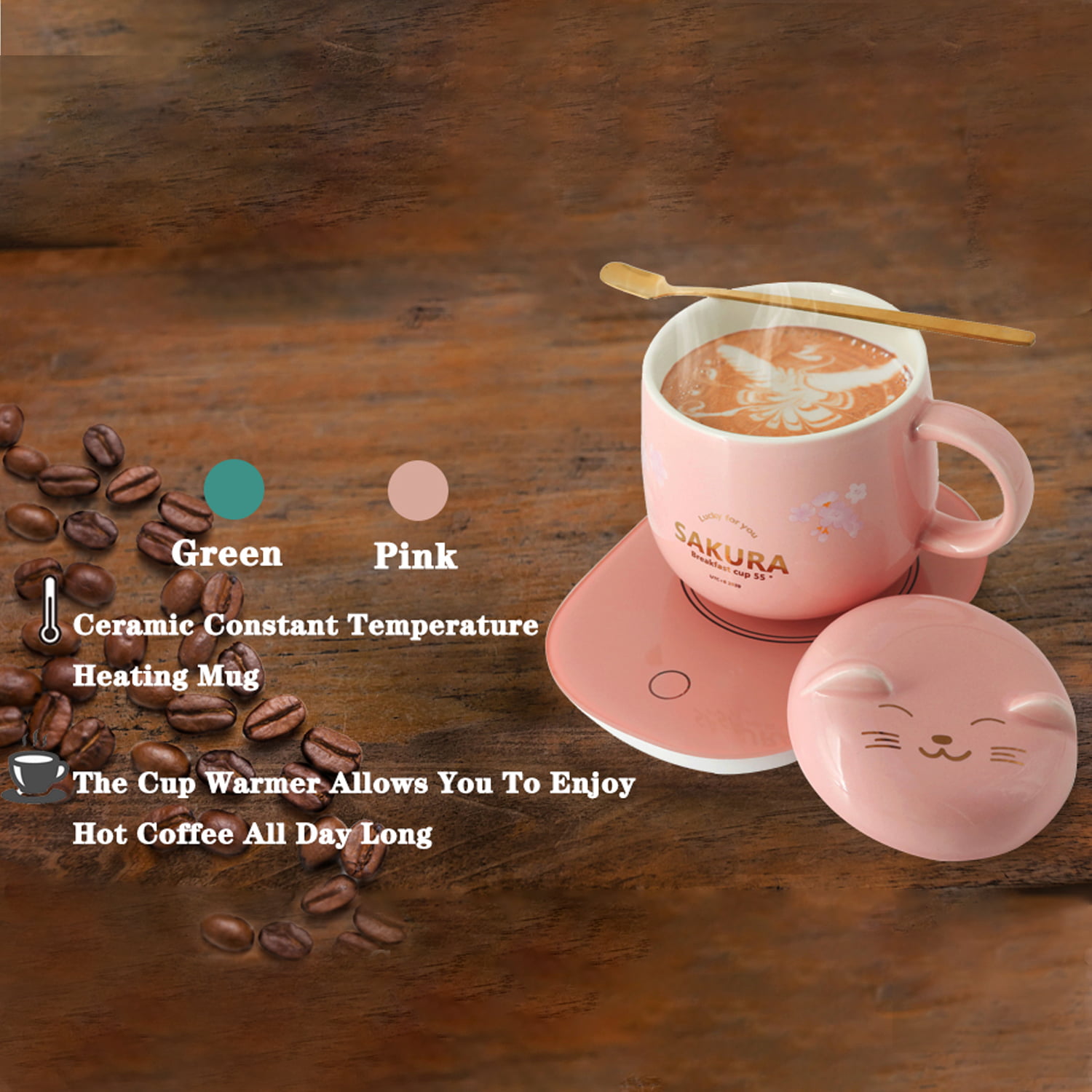 Lucky Portable Coffee Cup Warmer Heater Set