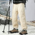 thumbnail image 4 of Hxshgdsn Mens Winter Snow Pants Warm Water Resistant Thickened Fleece Lined Trousers Beige M, 4 of 9