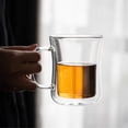 thumbnail image 3 of Taza de café/té de doble pared, de borosilicato transparente con asa, for bebidas frías y calientes, 220/400 ml, 3 of 7