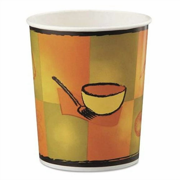 Streetside Squat Paper Food Container, Streetside Design, 16 Oz, 25/bag, 20 Bags/carton | Bundle of 2