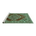 thumbnail image 2 of Ahgly Company Machine Washable Indoor Rectangle Oriental Turquoise Blue Industrial Area Rugs, 7' x 10', 2 of 4