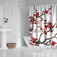 thumbnail image 3 of Waterproof Watercolor Plant Shower Curtain 72x84 Inch Leaves with Floral Polyester Unique Shower Curtain for Bathroom Hotel Home Decor with 12 Plastic Hooks, 3 of 5