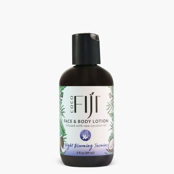 Coco Fiji Face & Body Lotion Infused With Coconut Oil |  Lotion for Dry Skin | Moisturizer Face Cream & Massage Lotion for Women & Men | Night Blooming jasmine 3 oz