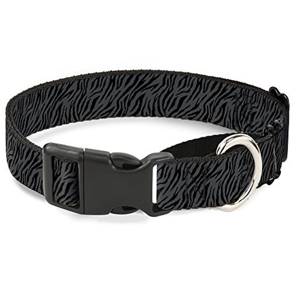 buckle-down zebra 2 black gray martingale dog collar