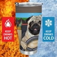 thumbnail image 3 of GZHJMY 30OZ Car Cup Travel Mug, The Pug Dog Is Driving A Red Car 304 Stainless Steel Coffee Cup, Insulated Heated Thermos Mug with Lid, 8×4 Inch, 3 of 6