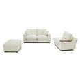 thumbnail image 2 of 120.3" Modern L-Shaped Sectional Sofa with 360°Swivel Tray, Comfy Cloud Couch with Drop-Down Table, Storage Armrest, USB Ports & Movable Storage Ottoman for Living room, Lounge, Beige, 2 of 9