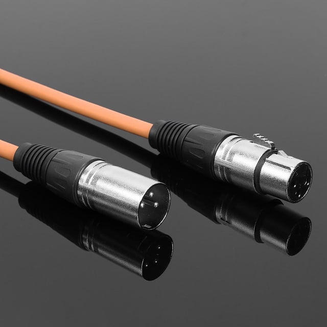 Cable XLR de 3 pines de 1 m, macho a hembra, cable de micrófono blindado (naranja) Universal Accesorios Electrónicos