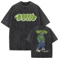 thumbnail image 4 of Camiseta con estampado gráfico de comida para hombres y mujeres, ropa de calle informal de gran tamaño, lavada, Vintage, rapero Mf Doom MM, Hip Hop, moda, 4 of 5