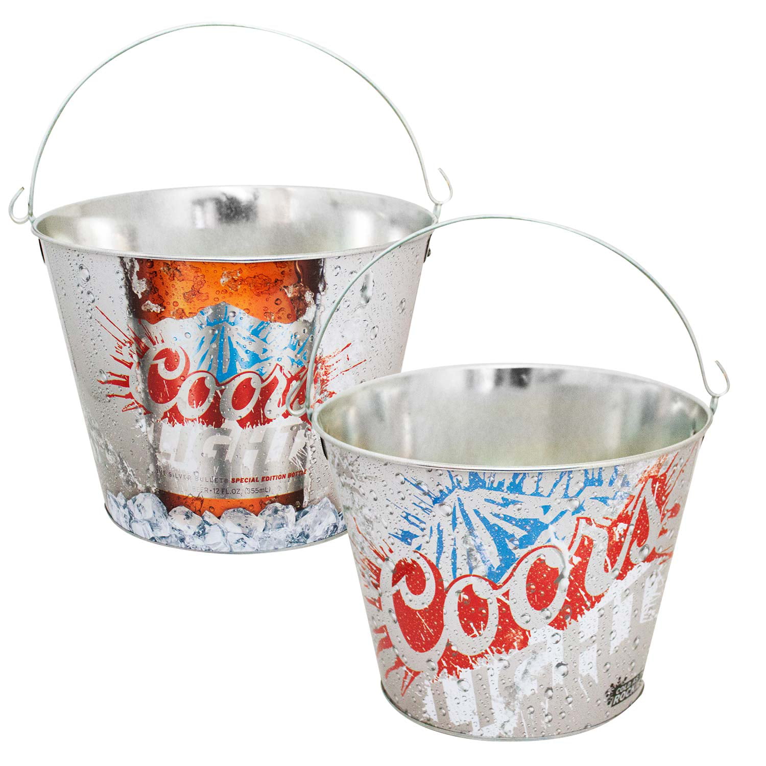 Coors Light Ice Bucket Tin Pail Beer Holder Man Cave New 