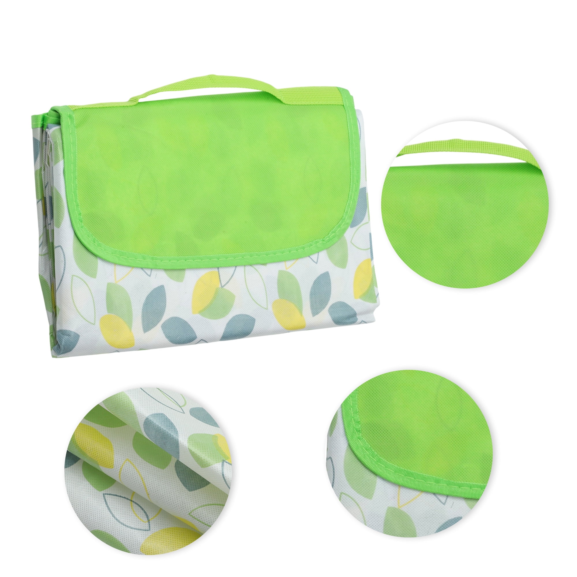 Unique Bargains Picnic Blanket Beach Mat Lightweight with Handle Green 150x100cm