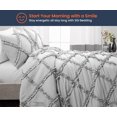 thumbnail image 2 of SGI California King Diamond Ruffle Comforter Set Microfiber 3 Piece Light Gray, 2 of 5