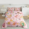 thumbnail image 3 of Feelyou Girly Pink Christmas Bedding Comforter Set for Kids, Cute Gingerbread Man Twin Comforter Sets, Winter Snowflake Reversible Bedding Set, Lightweight Room Decor, 2-Piece, 3 of 9