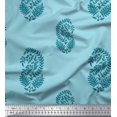 thumbnail image 1 of Soimoi Rayon Fabric Leaves Block Printed Fabric 1 Yard 56 Inch Wide, 1 of 5