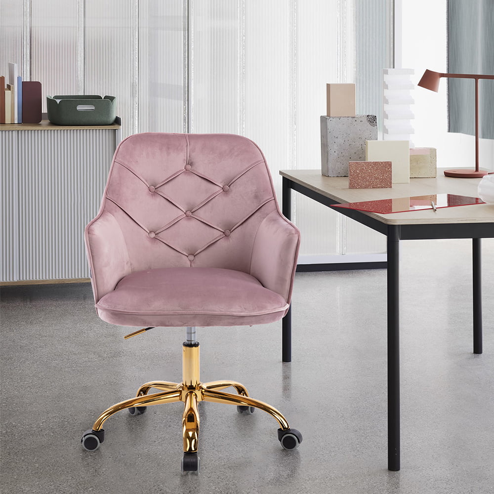 Vik Tech Swivel Shell Chair W Golden Legs Comfortable Velvet Office