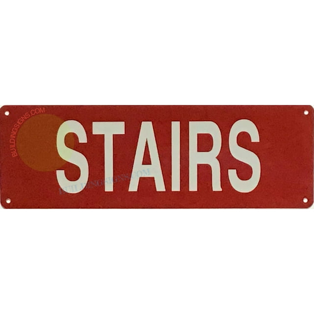 STAIRS SIGN -RB-(4x12,RED,ALUMINUM) -ref19722