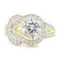 thumbnail image 2 of 2 Carat Centre 7MM Round Cut Lab Created Moissanite Diamond Knot Style Engagement Promise Ring In 14K Yellow Gold Over Sterling Silver (G-H Color, VVS1 Clarity, 2 Cttw)-8, 2 of 7