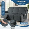 thumbnail image 3 of 100% Waterproof Recliner Covers, Recliner Sofa Covers with Leg Straps, Reversible Recliner Couch Cover for Reclining Chair, Washable Couch Protector for Pets Kids(3 Seater, Dark Gray), 3 of 8